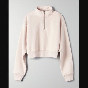 TNA Perfect 1/4 Zip Sweatshirt in Light Pink